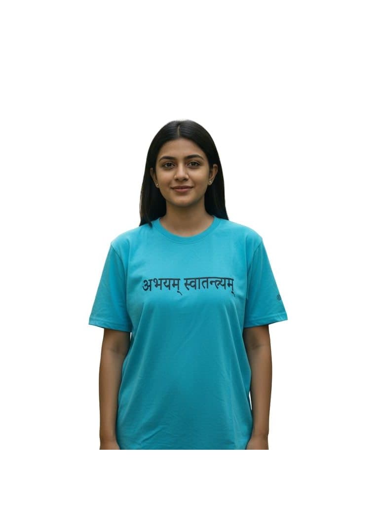 Be Fearless Be Free tee in Sky Blue