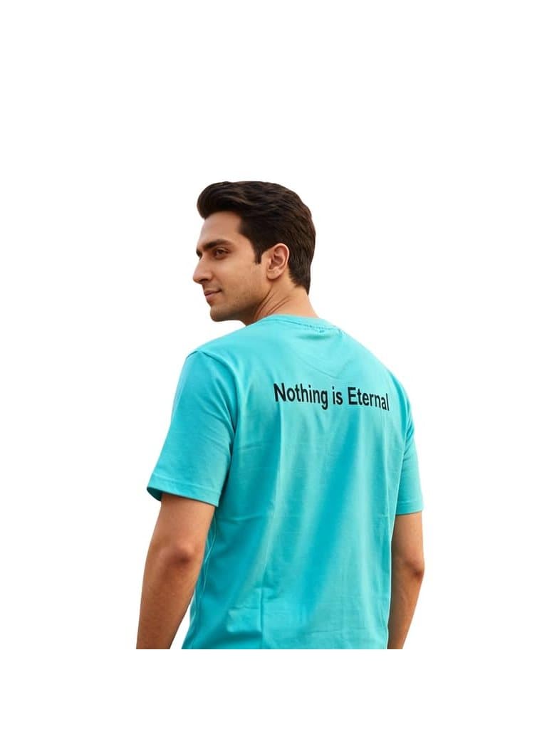 Nothing Is Eternal tee in Sky Blue